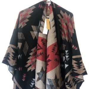 Woven Heart - western/aztec poncho
